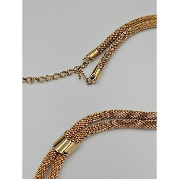 Snake Chain Statement Necklace Goldtone 25" Hook Closure - Picture 3 of 5